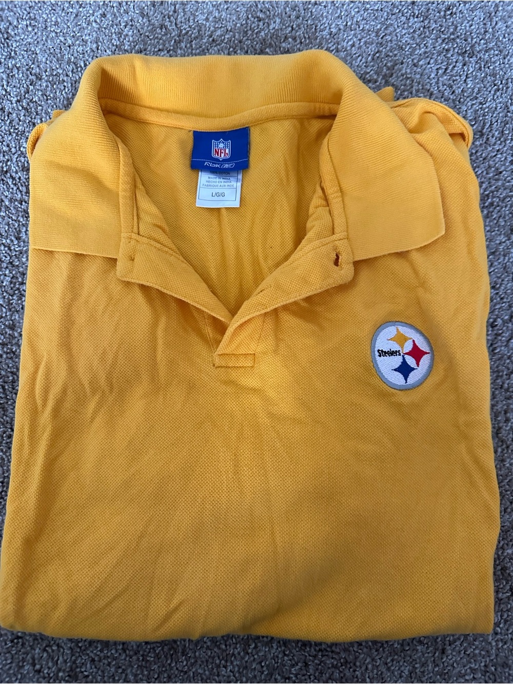 NFL Gold Crewneck Polo with Emblem